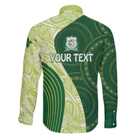 Fiji Ballantine Memorial High School Personalised Family Matching Short Sleeve Bodycon Dress and Hawaiian Shirt Masi Tapa Mix Plumeria LT7 - Polynesian Pride