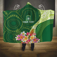 Fiji Ballantine Memorial High School Personalised Hooded Blanket Masi Tapa Mix Plumeria