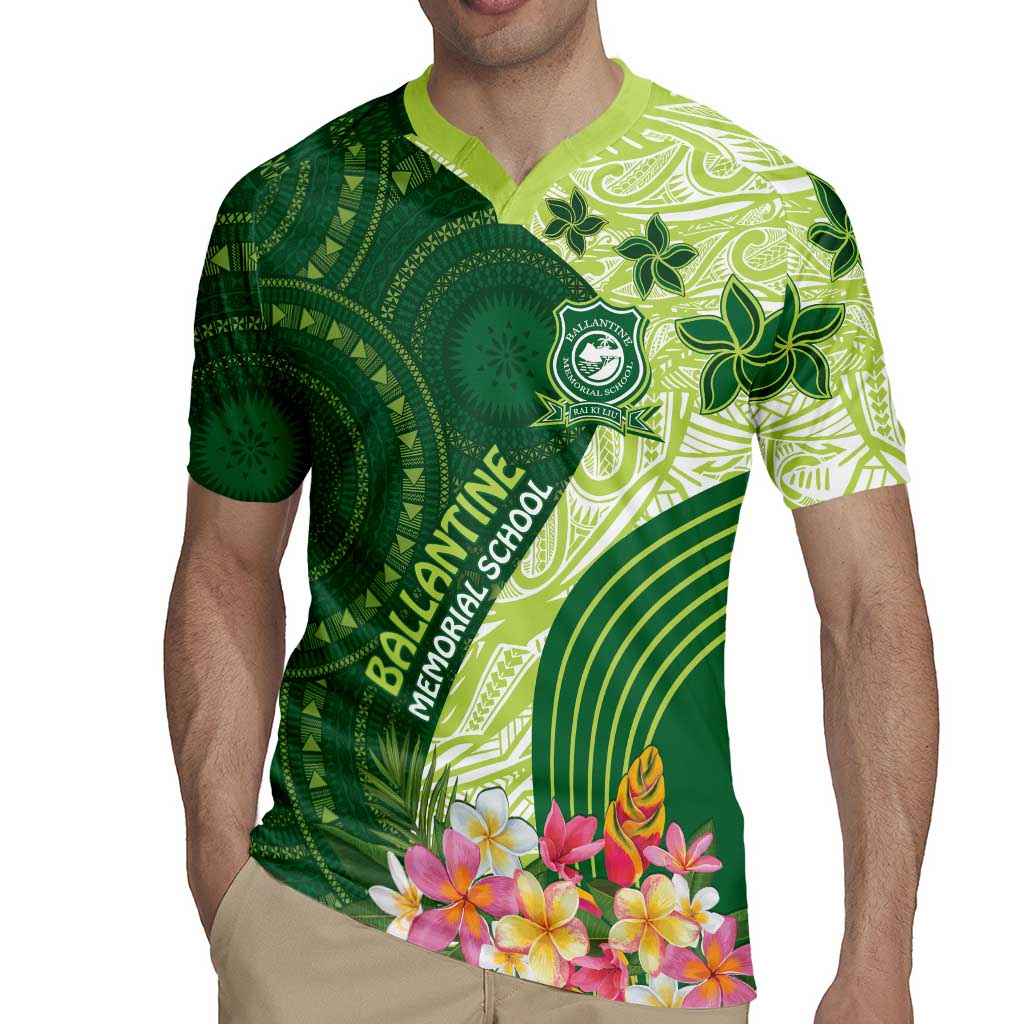 Fiji Ballantine Memorial High School Personalised Rugby Jersey Masi Tapa Mix Plumeria