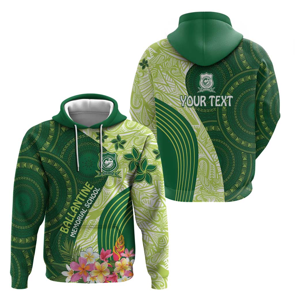 Fiji Ballantine Memorial High School Personalised Zip Hoodie Masi Tapa Mix Plumeria