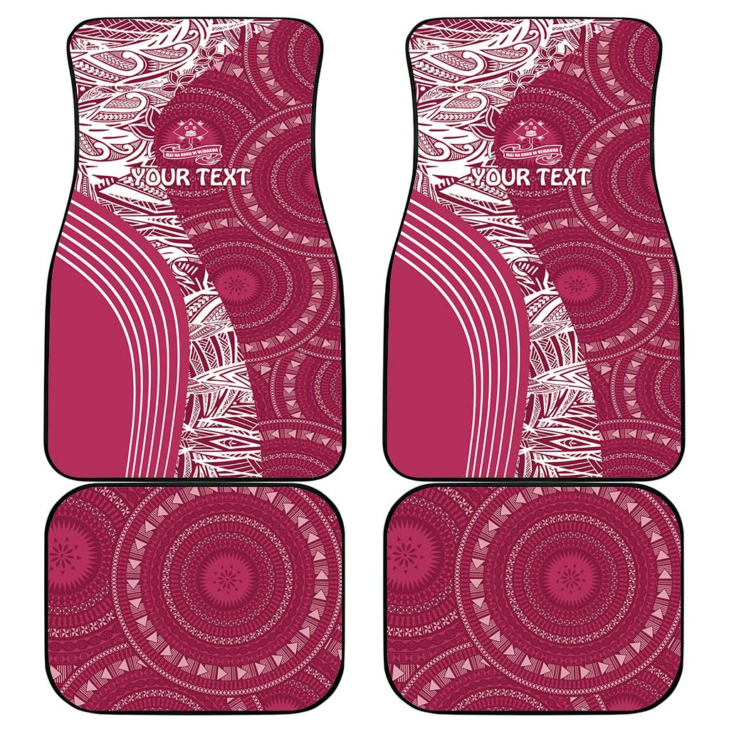 Fiji Adi Cakobau School Personalised Car Mats Masi Tapa Mix Plumeria