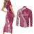 Fiji Adi Cakobau School Personalised Couples Matching Short Sleeve Bodycon Dress and Long Sleeve Button Shirt Masi Tapa Mix Plumeria