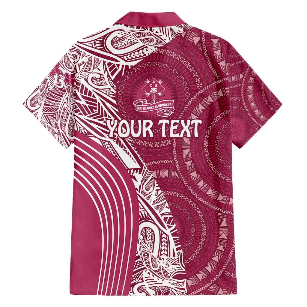 Fiji Adi Cakobau School Personalised Family Matching Off Shoulder Maxi Dress and Hawaiian Shirt Masi Tapa Mix Plumeria