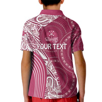 Fiji Adi Cakobau School Personalised Kid Polo Shirt Masi Tapa Mix Plumeria