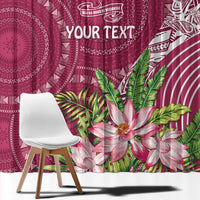 Fiji Adi Cakobau School Personalised Window Curtain Masi Tapa Mix Plumeria