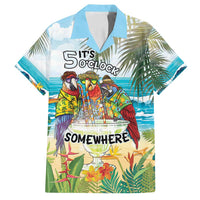 It's 5 o'clock Somewhere Family Matching Off Shoulder Short Dress and Hawaiian Shirt Beach Party - Polynesian Pride