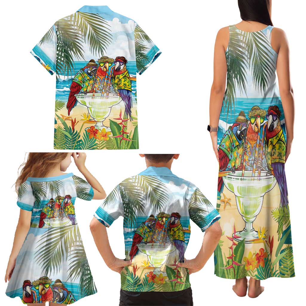 It's 5 o'clock Somewhere Family Matching Tank Maxi Dress and Hawaiian Shirt Beach Party - Polynesian Pride