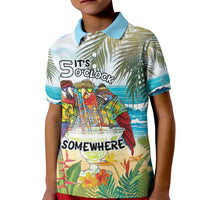 It's 5 o'clock Somewhere Kid Polo Shirt Beach Party - Polynesian Pride
