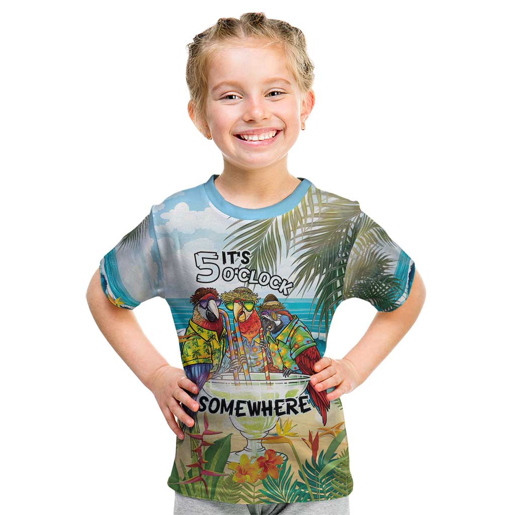 It's 5 o'clock Somewhere Kid T Shirt Beach Party - Polynesian Pride