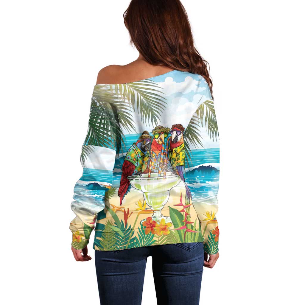 It's 5 o'clock Somewhere Off Shoulder Sweater Beach Party - Polynesian Pride