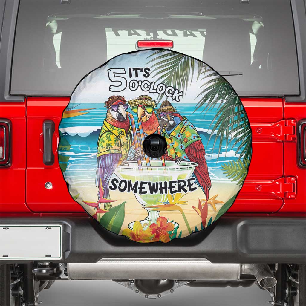 It's 5 o'clock Somewhere Spare Tire Cover Beach Party - Polynesian Pride