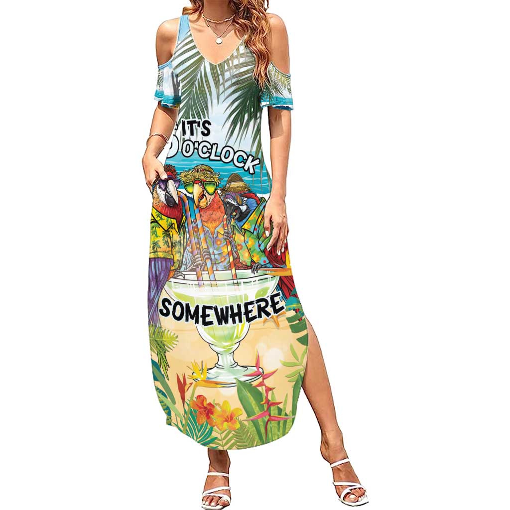 It's 5 o'clock Somewhere Summer Maxi Dress Beach Party - Polynesian Pride