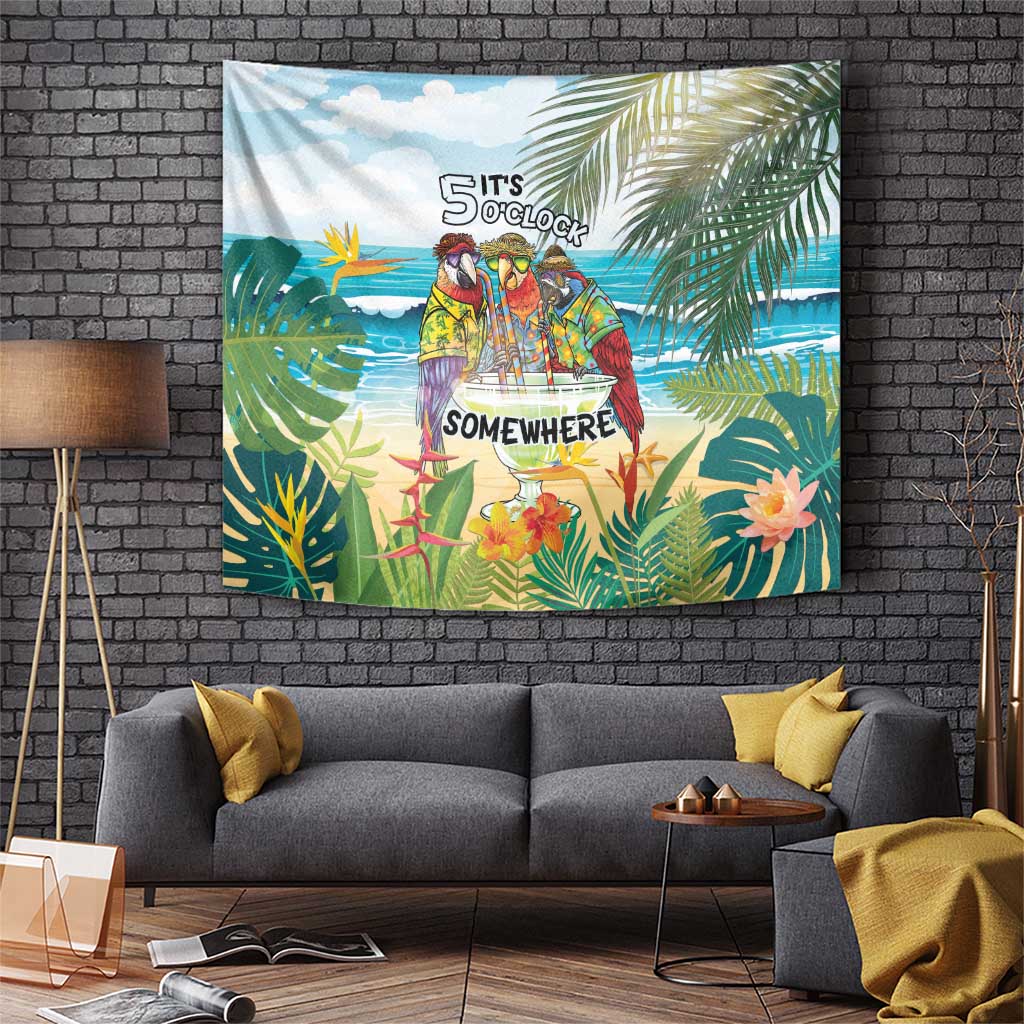 It's 5 o'clock Somewhere Tapestry Beach Party - Polynesian Pride