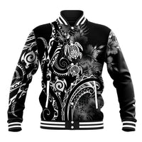 Aloha Hawaii Turtles Floral Baseball Jacket Obsidian Glaze