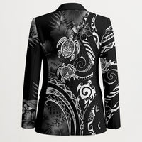 Aloha Hawaii Turtles Floral Blazer Obsidian Glaze