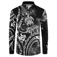 Aloha Hawaii Turtles Floral Button Sweatshirt Obsidian Glaze