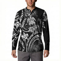 Aloha Hawaii Turtles Floral Button Sweatshirt Obsidian Glaze
