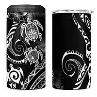 Aloha Hawaii Turtles Floral 4 in 1 Can Cooler Tumbler Obsidian Glaze