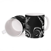 Aloha Hawaii Turtles Floral Ceramic Mug Obsidian Glaze