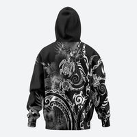 Aloha Hawaii Turtles Floral Hoodie Obsidian Glaze