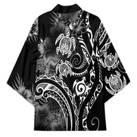 Aloha Hawaii Turtles Floral Kimono Obsidian Glaze