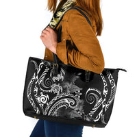 Aloha Hawaii Turtles Floral Leather Tote Bag Obsidian Glaze