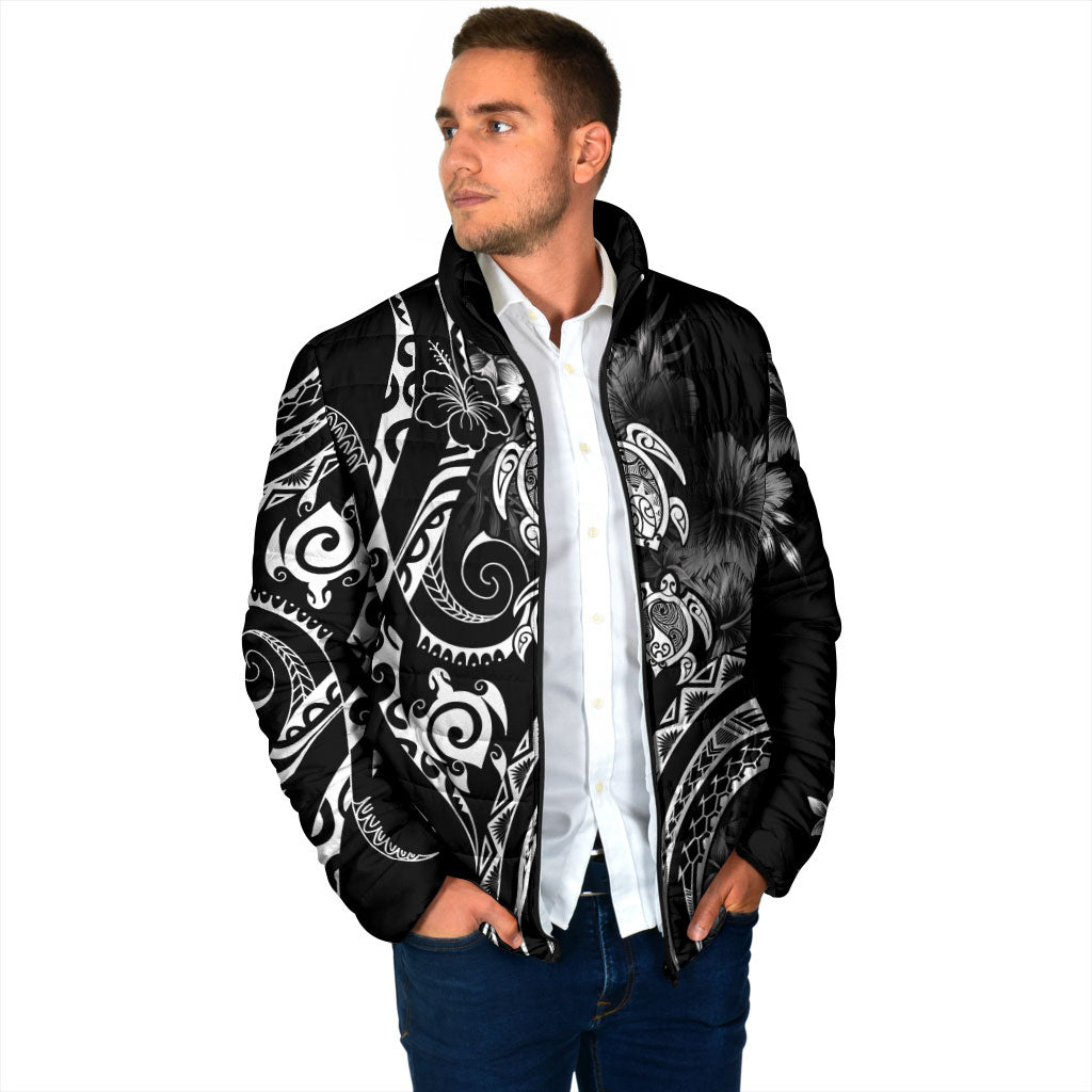 Aloha Hawaii Turtles Floral Padded Jacket Obsidian Glaze