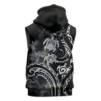 Aloha Hawaii Turtles Floral Sleeveless Hoodie Obsidian Glaze