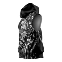 Aloha Hawaii Turtles Floral Sleeveless Hoodie Obsidian Glaze