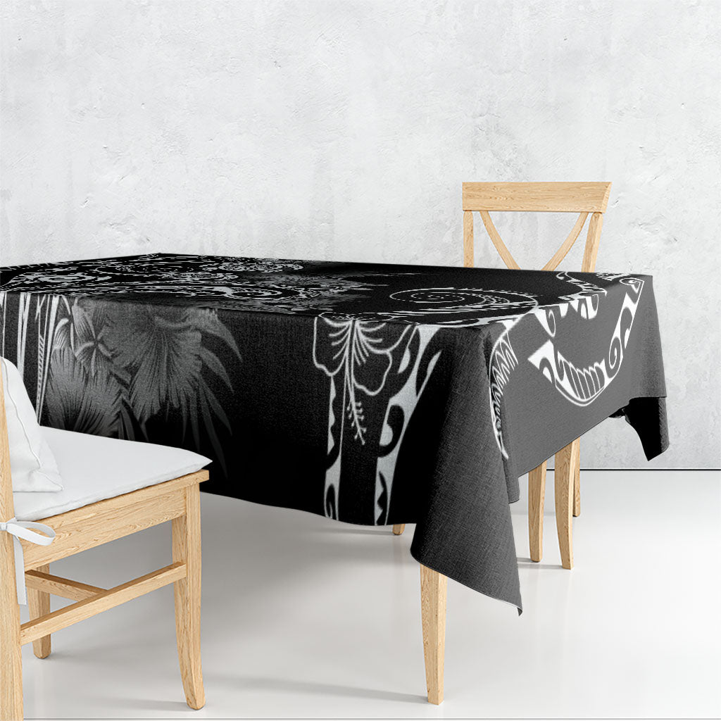 Aloha Hawaii Turtles Floral Tablecloth Obsidian Glaze