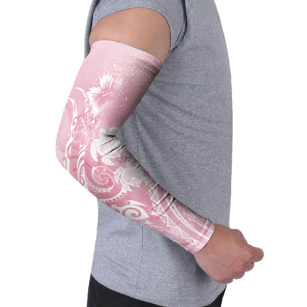 Aloha Hawaii Turtles Floral Arm Sleeves Pink Marbles Glaze