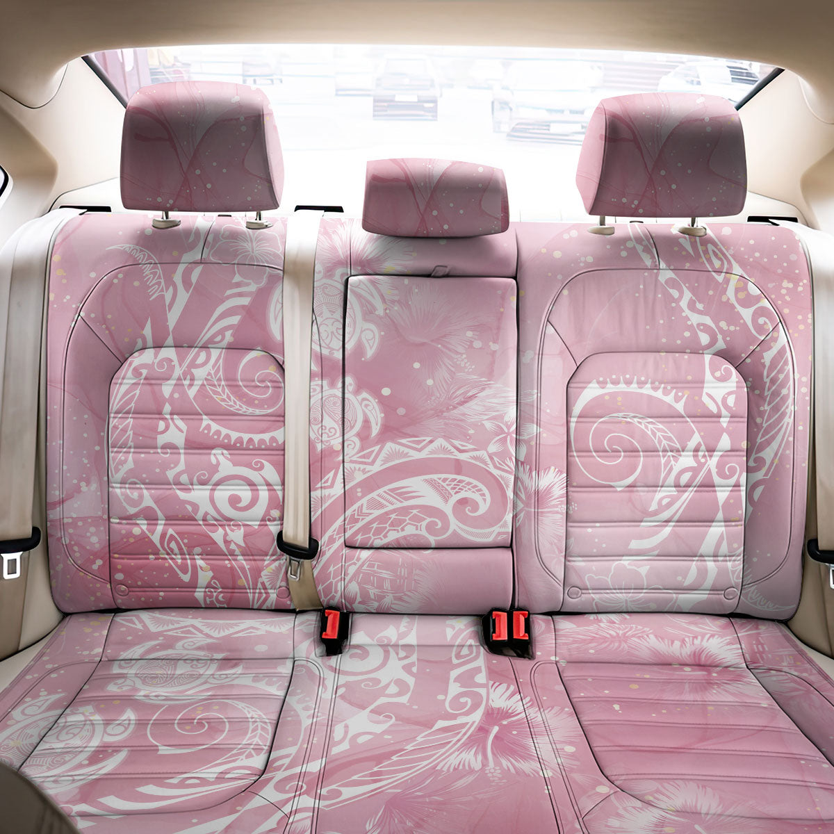 Aloha Hawaii Turtles Floral Back Car Seat Cover Pink Marbles Glaze