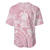 Aloha Hawaii Turtles Floral Baseball Jersey Pink Marbles Glaze