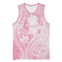 Aloha Hawaii Turtles Floral Basketball Jersey Pink Marbles Glaze