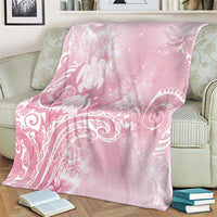 Aloha Hawaii Turtles Floral Blanket Pink Marbles Glaze
