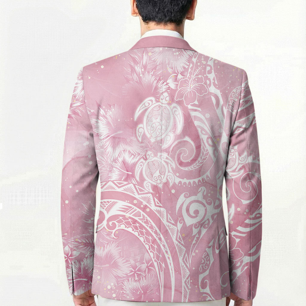 Aloha Hawaii Turtles Floral Blazer Pink Marbles Glaze