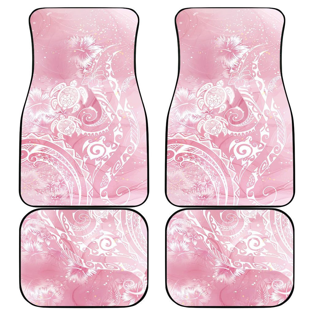 Aloha Hawaii Turtles Floral Car Mats Pink Marbles Glaze