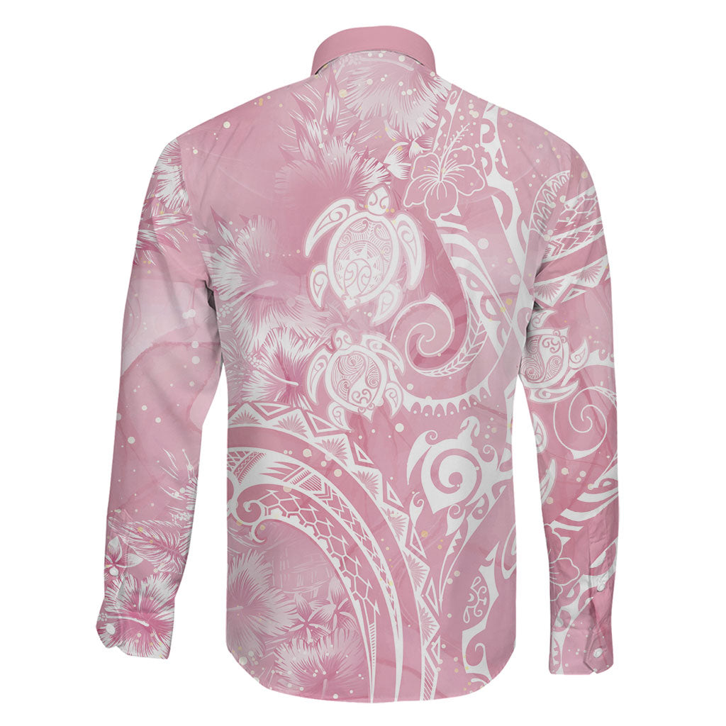Aloha Hawaii Turtles Floral Family Matching Summer Maxi Dress and Hawaiian Shirt Pink Marbles Glaze