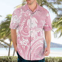 Aloha Hawaii Turtles Floral Hawaiian Shirt Pink Marbles Glaze