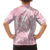 Aloha Hawaii Turtles Floral Kid Hawaiian Shirt Pink Marbles Glaze