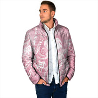 Aloha Hawaii Turtles Floral Padded Jacket Pink Marbles Glaze
