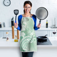 Aloha Hawaii Turtles Floral Apron Seafoam Marbles Glaze