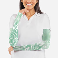 Aloha Hawaii Turtles Floral Arm Sleeves Seafoam Marbles Glaze