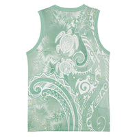 Aloha Hawaii Turtles Floral Basketball Jersey Seafoam Marbles Glaze