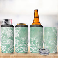 Aloha Hawaii Turtles Floral 4 in 1 Can Cooler Tumbler Seafoam Marbles Glaze