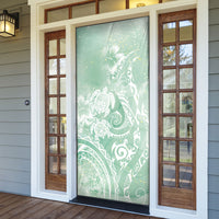 Aloha Hawaii Turtles Floral Door Cover Seafoam Marbles Glaze
