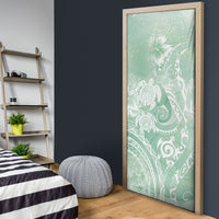 Aloha Hawaii Turtles Floral Door Cover Seafoam Marbles Glaze