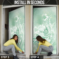 Aloha Hawaii Turtles Floral Door Cover Seafoam Marbles Glaze
