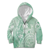 Aloha Hawaii Turtles Floral Kid Hoodie Seafoam Marbles Glaze