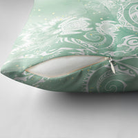 Aloha Hawaii Turtles Floral Pillow Cover Seafoam Marbles Glaze